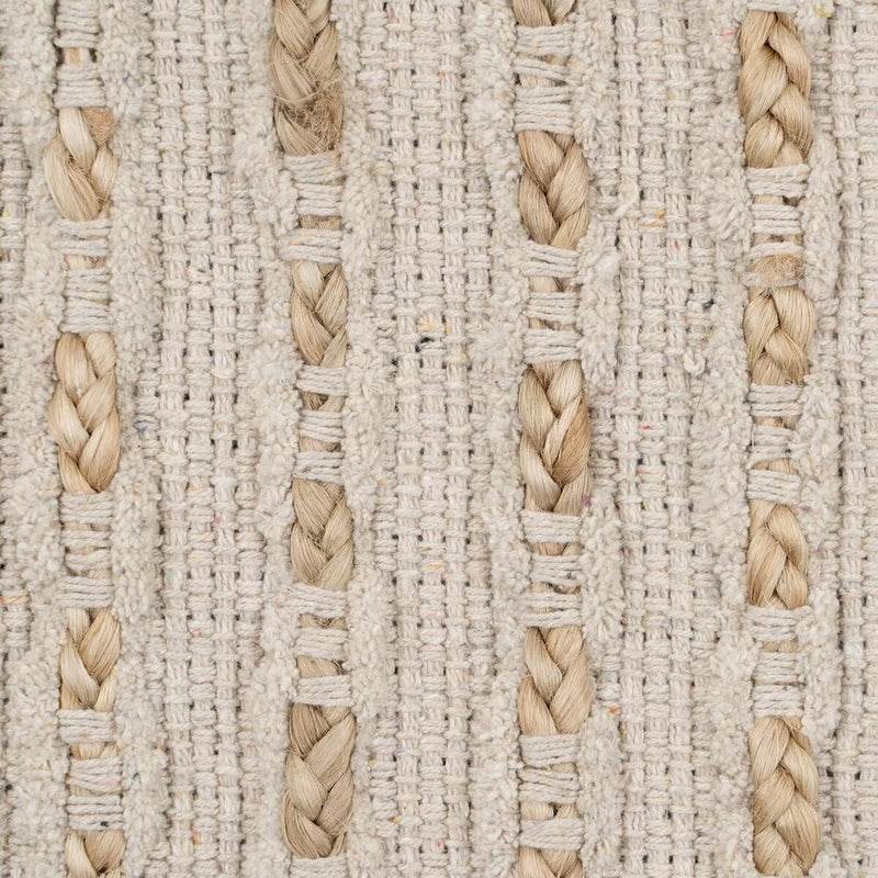 Teppich Weiß natürlich Baumwolle Jute 160 x 230 cm
