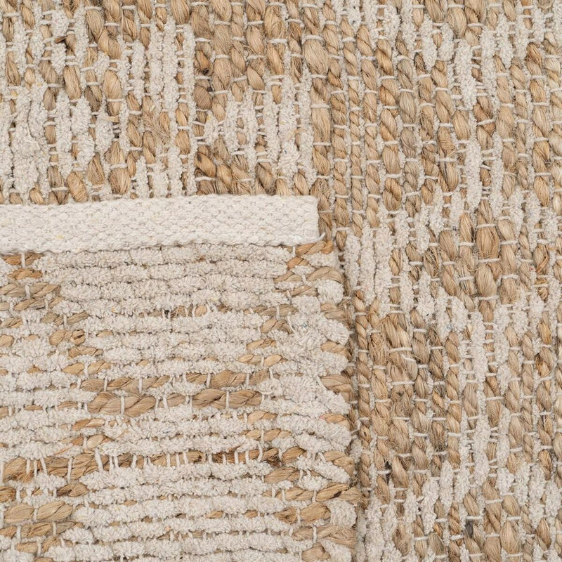Teppich Weiß natürlich Baumwolle Jute 160 x 230 cm