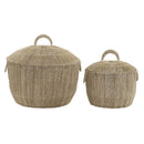 Korb Set Braun natürlich Jute Boho 51 cm