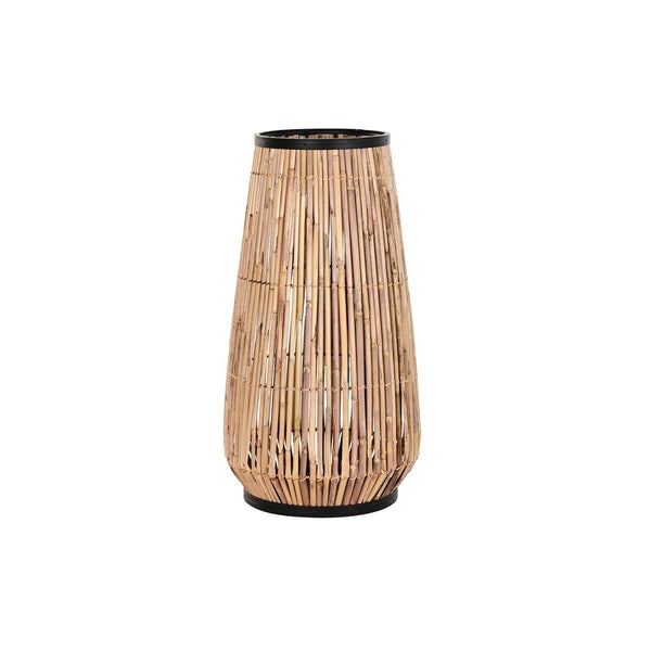 Vase natürlich Schwarz Metall Rattan 73 cm