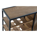 Flaschenregal 80 cm Tanne natürlich Schwarz Metall Braun