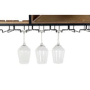 Flaschenregal 80 cm Tanne natürlich Schwarz Metall Braun