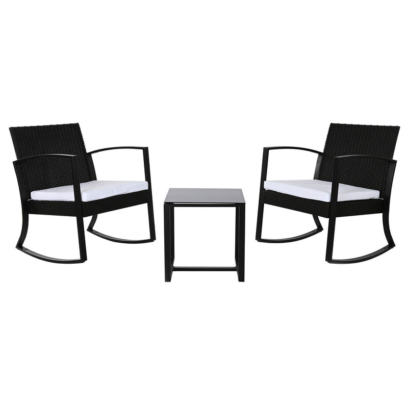 Garten Set mit 2 Stühlen Schwarz Stahl 74 cm
