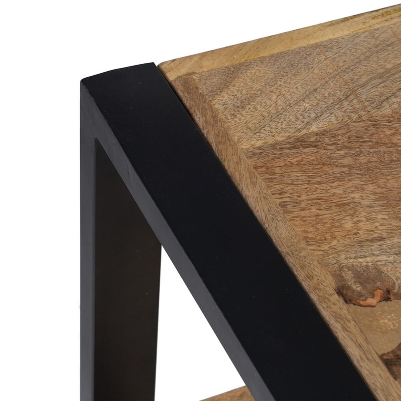 Konsolentisch mit Schubladen MANGO 80 cm natürlich Schwarz Holz Eisen