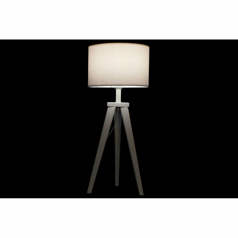 Tischlampe Weiß Polyester Holz 50W (72 cm)