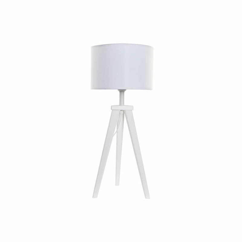 Tischlampe Weiß Polyester Holz 50W (72 cm)