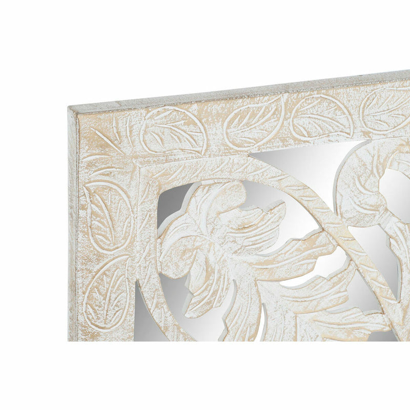 Wanddekoration Spiegel Gold Weiß Holz MDF (121,5 cm)