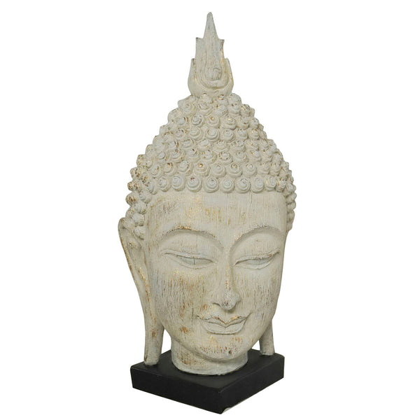 Dekofigur Dekoobjekt Grau Buddha Harz 65 cm