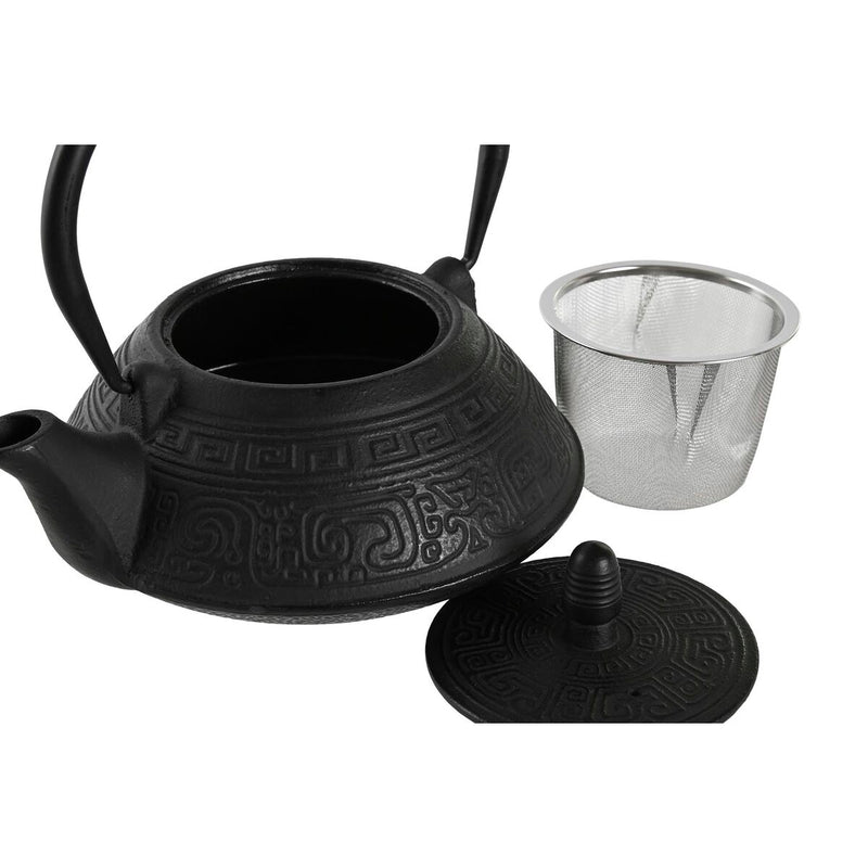 Teekanne Set Schwarz Weiß Gusseisen (800 ml)