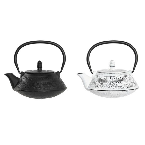 Teekanne Set Schwarz Weiß Gusseisen (800 ml)