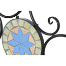 Bank Garten 111 cm Keramik Metall Mosaik Schwarz