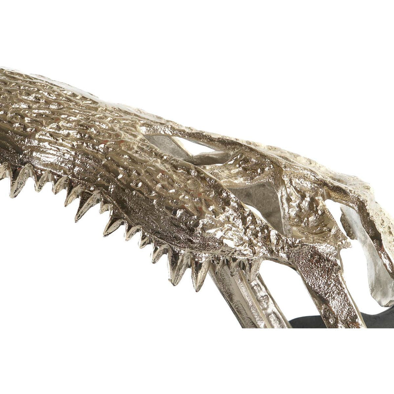 Dekofigur Dekoobjekt Aluminium Grau Krokodil 55 cm