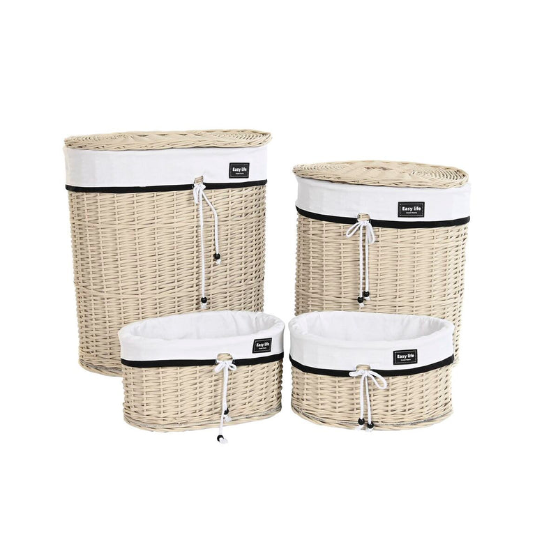 Korb Set Beige Polyester Weiß (58 cm)