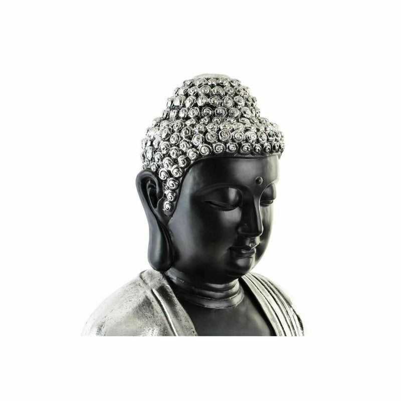 Dekofigur 57 cm Silberfarben Schwarz Buddha