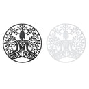 Wanddekoration Schwarz Metall Buddha Weiß Orientalisch (100 x 100 cm)