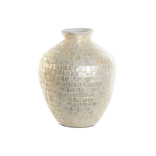 Vase 36 cm natürlich Weiß Perlmutt Mediterran