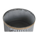 Blumentopf Set Braun Grau Metall Schnur Vintage 38 cm