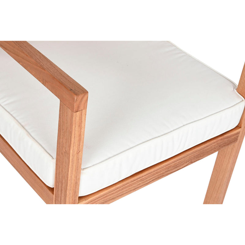 Stuhl Weiß Braun Beige natürlich Polyester 85 cm
