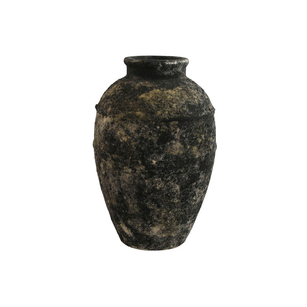 Vase Dunkelgrau Terrakotta Orientalisch  34 cm
