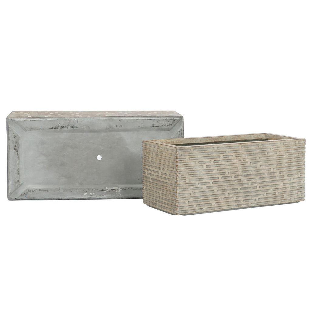 Blumenkasten Set Beige Fiberglas Magnesium 75 cm