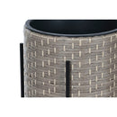 Blumentopf Set Metall Polypropylen Rattan 49 cm