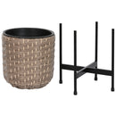 Blumentopf Set Metall Polypropylen Rattan 49 cm