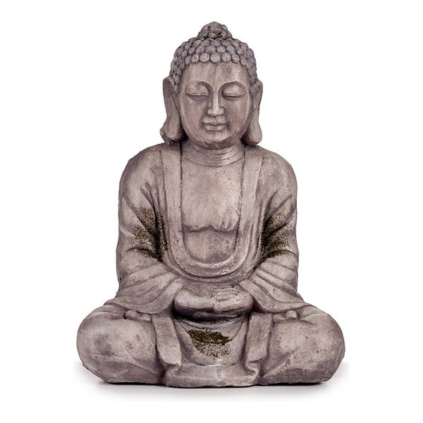 Dekofigur Dekoobjekt Buddha Grau Harz (57cm) Ibergarden