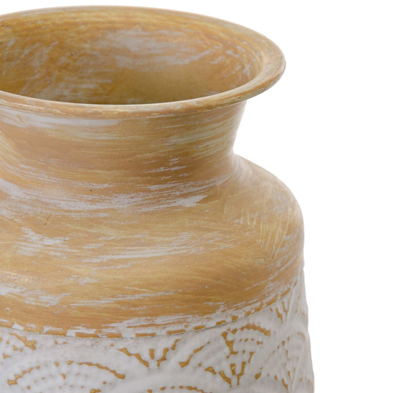 Ealric Vase natürlich Metall Weiß 49 cm