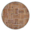 Beistelltisch 56 cm natürlich Metall Weiß