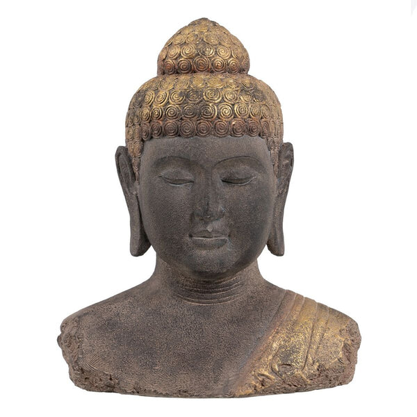 Dekofigur Büste 35 x 20 x 45 cm Buddha Harz Braun