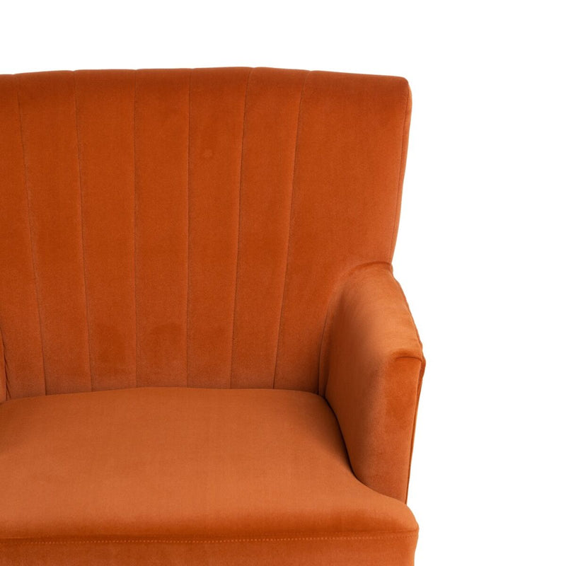 Sessel 63 x 50 x 83 cm Polyester Holz Orange