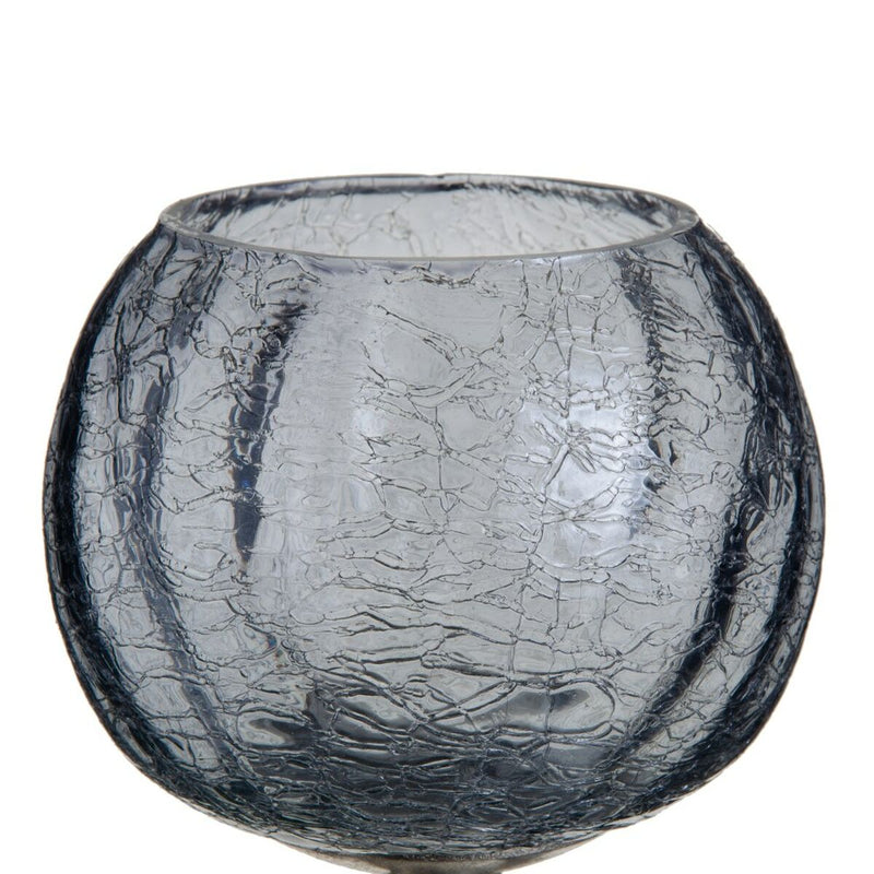 Feroy Kerzenständer Kristall Grau Metall Silber 38 cm