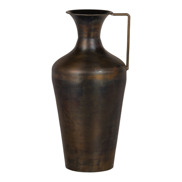 Vase 24 x 24 x 50 cm Goldbraun Metall