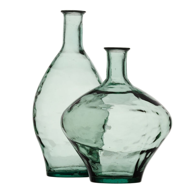 Jevelyn Vase Recyceltes Glas Grün Grau 60 cm