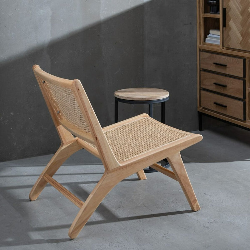 Stuhl natürlich Holz Rattan 74 cm
