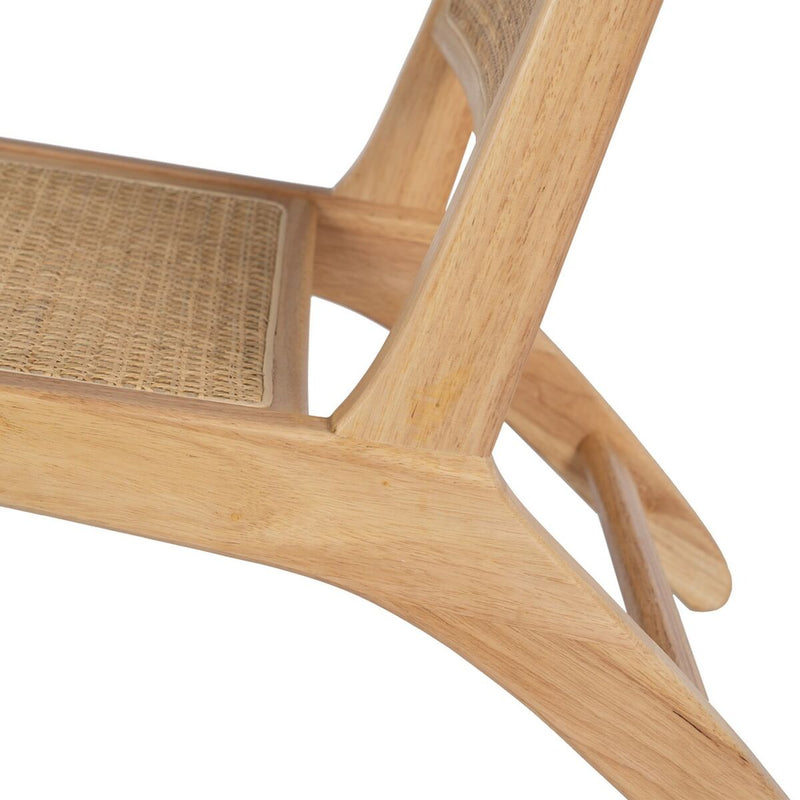 Stuhl natürlich Holz Rattan 74 cm