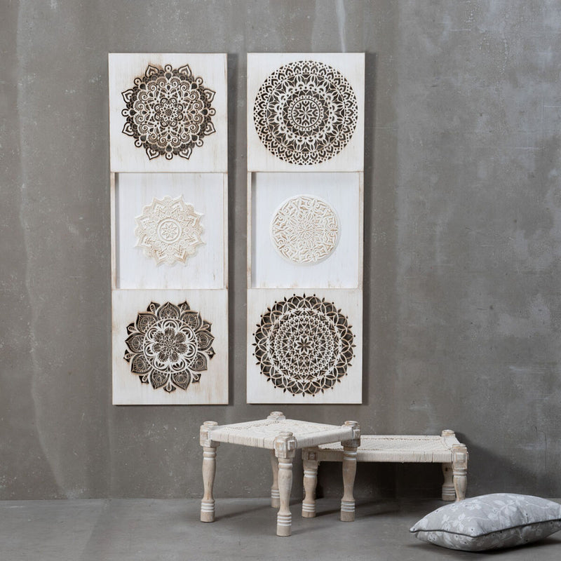 Leinwand Mandala 1 Grau Beige 150 x 50 cm