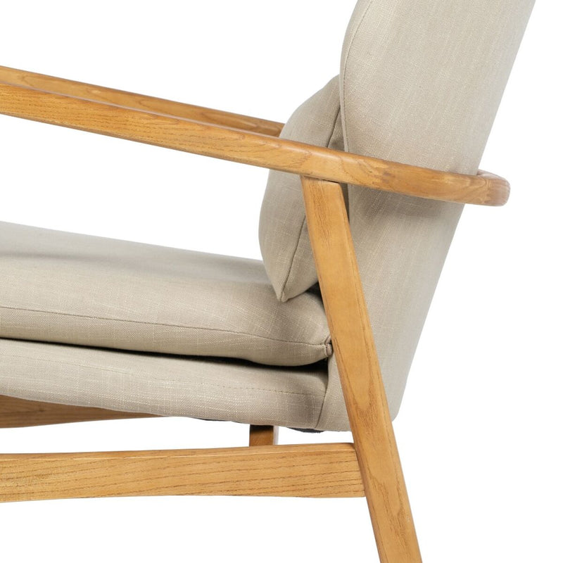 Sessel 84 cm Polyester Beige Holz