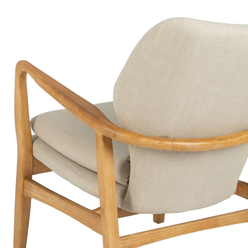 Sessel 84 cm Polyester Beige Holz