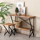 Konsole natürlich Metall Holz 107 cm