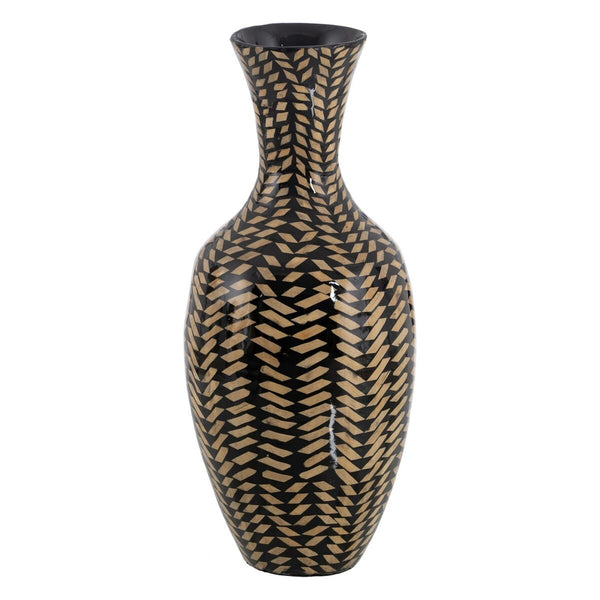 Vase Schwarz Beige 59 cm