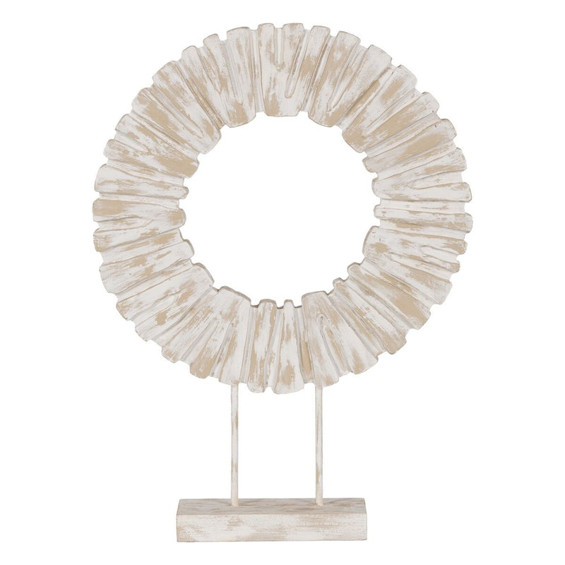 Skulptur Weiß Beige Ring 59cm