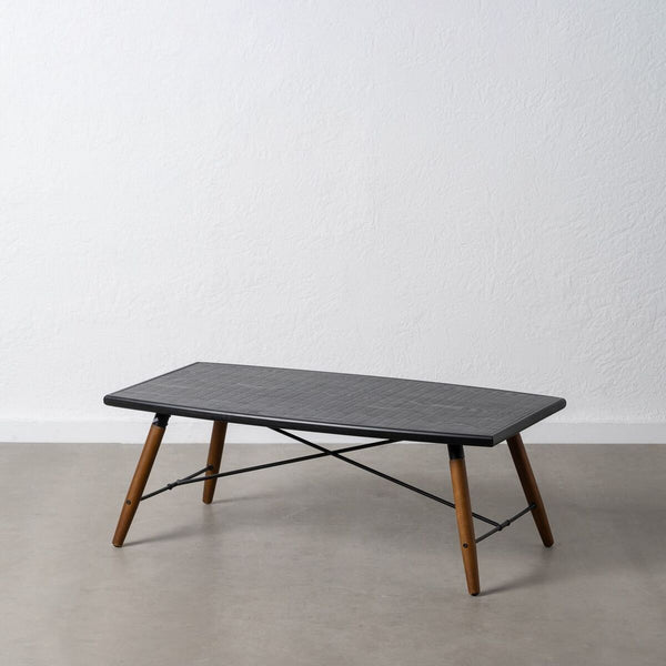 Tisch Schwarz natürlich Eisen Holz MDF 110 cm