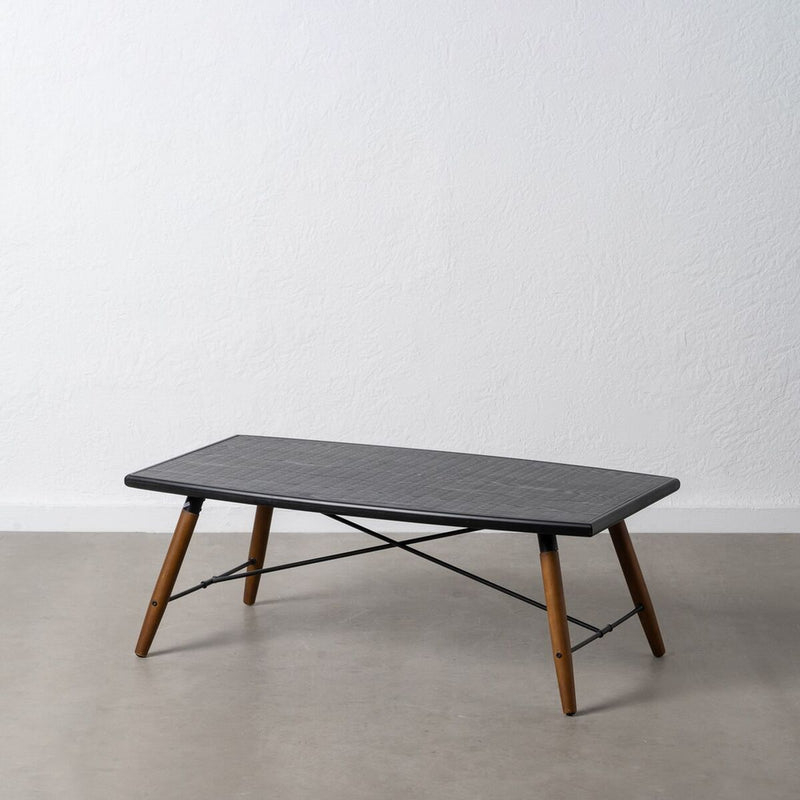 Tisch Schwarz natürlich Eisen Holz MDF 110 cm