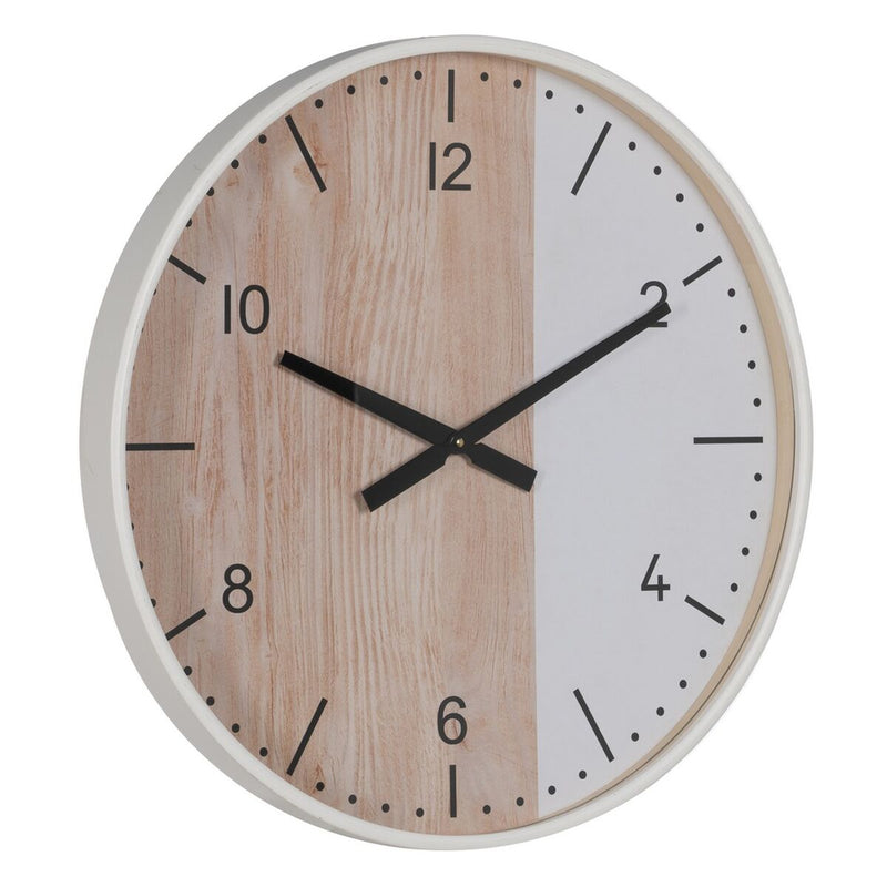 Wanduhr Weiß natürlich Holz 60 cm