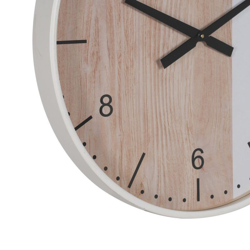 Wanduhr Weiß natürlich Holz 60 cm