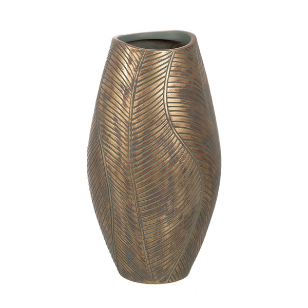 Vase grün Gold Polyesterharz 40 cm